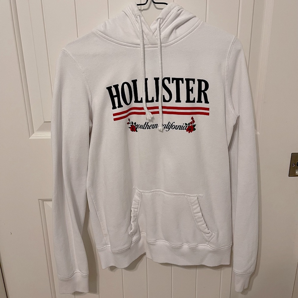 White Hollister Hoodie • Size Small